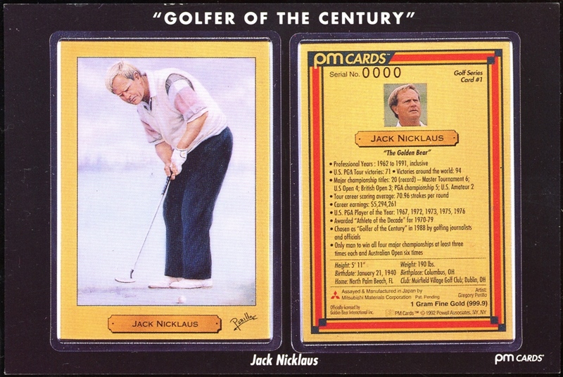 1992 Powell PM Cards Jack Nicklaus #1